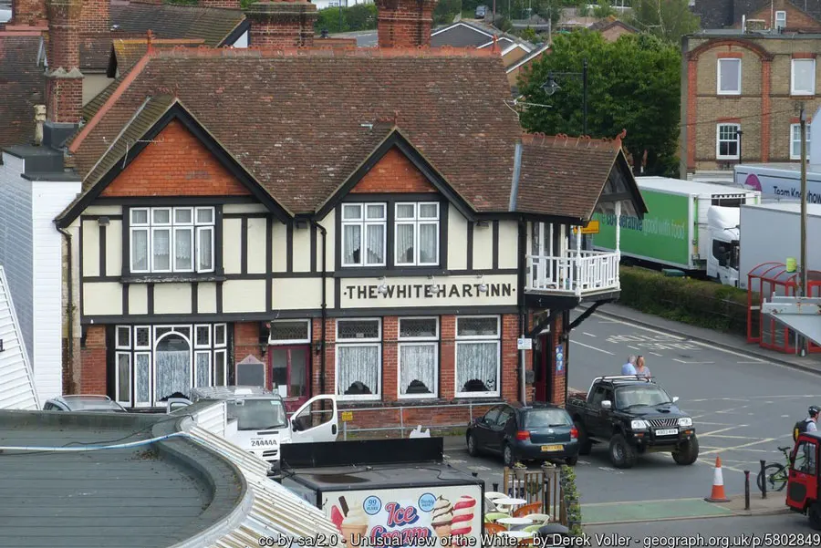 view of the former white hart public house taken from the red funnel ferry